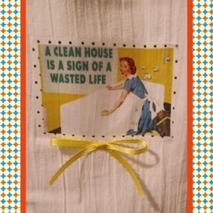 Funny retro 50's kitchen humor dish towels
